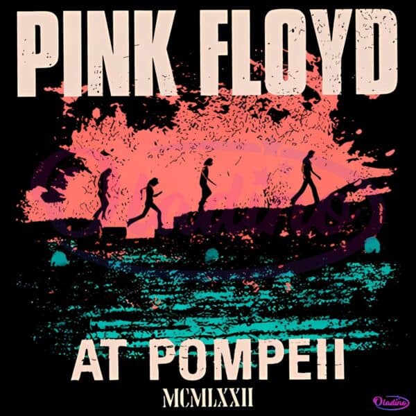 Pink Floyd At Pompeii Silhouette Grunge Rock Album Art PNG