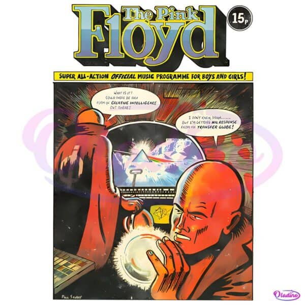 Pink Floyd Comic Book Style Retro Music Programme PNG