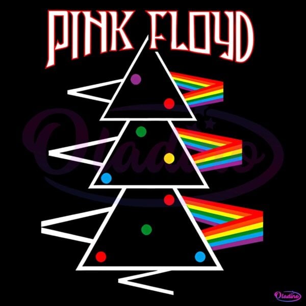 Pink Floyd Dark Side Pyramid Tree Christmas Light Graphic PNG