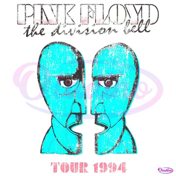 Pink Floyd The Division Bell Tour 1994 Blue Face Vintage Rock Art PNG