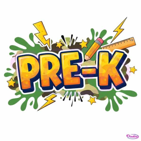 Prek Camo Back To School Retro Boys Sublimation Design PNG