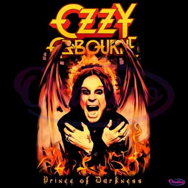 Prince Of Darkness Ozzy Fiery Demon Wings Gothic Halloween PNG