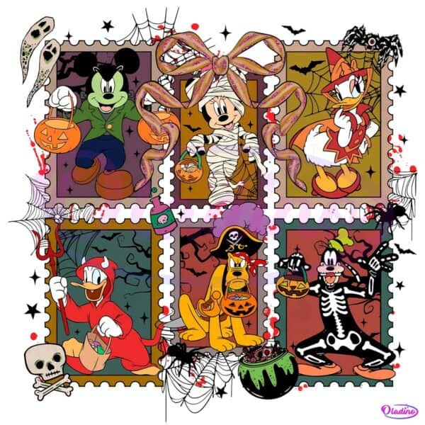Retro Halloween Cartoon Friends Spooky Character PNG