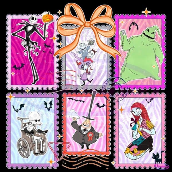Retro Nightmare Characters Halloween Coquette PNG