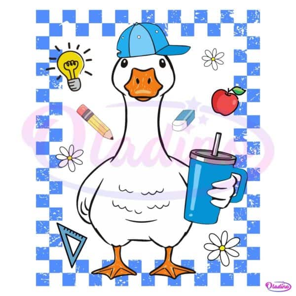 Retro Silly Goose Back To School Coquette Boy Design PNG