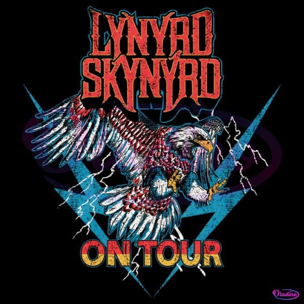 Retro Vintage Lynyrd Skynyrd Flying Eagle Lightning Tour On Stage PNG