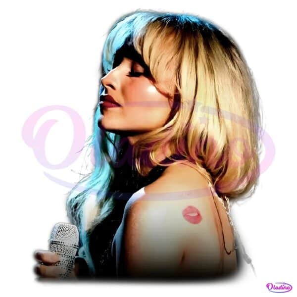 Sabrina Carpenter Blonde Hair Live Concert Profile Portrait PNG