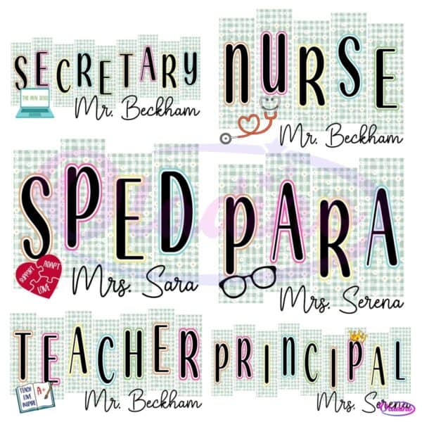 School Staff Squad Back To School Teacher Sped Para Nurse Secretary Principal PNG