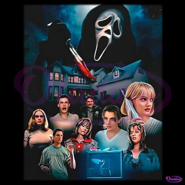 Scream Horror Movie Retro Cast Scene PNG