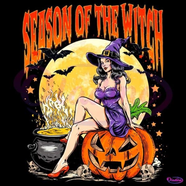 Season Of The Witch Retro Girly Halloween PNG