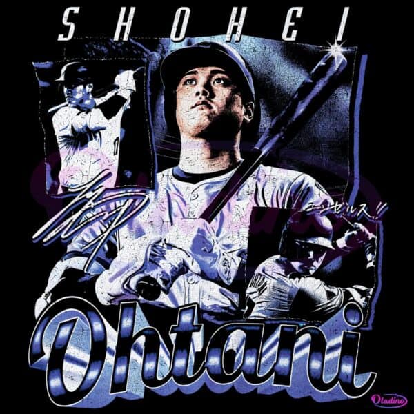 Shohei Ohtani Los Angeles Baseball Grunge Graphic PNG