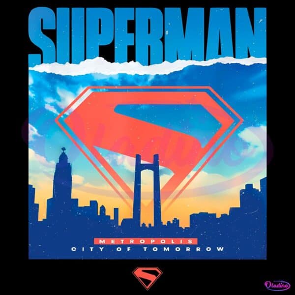 Superman Metropolis City Of Tomorrow Ripped Poster PNG