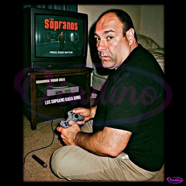 The Sopranos Tony Playing Video Game Retro Graphic PNG