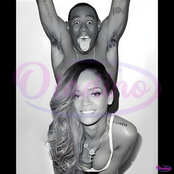 Tyler The Creator And Rihanna Black And White Fan PNG