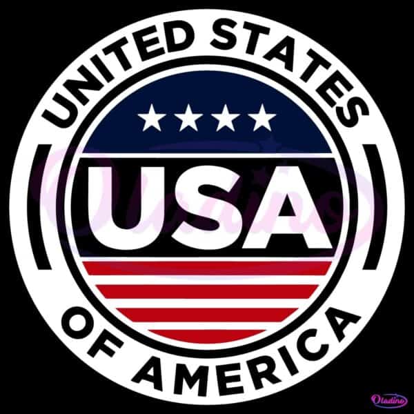 Usa Emblem United States Patriotic Circle Badge SVG