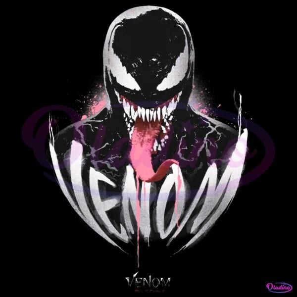 Venom Tongue Out Grunge Marvel Antihero PNG