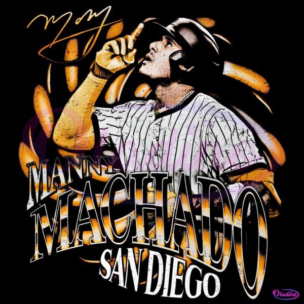 Vintage Grunge Manny Machado San Diego Baseball PNG
