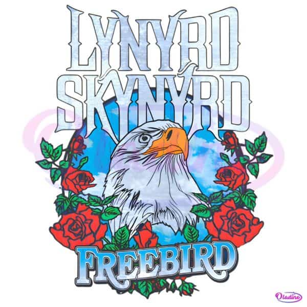 Vintage Rock Lynyrd Skynyrd Freebird Eagle Roses PNG