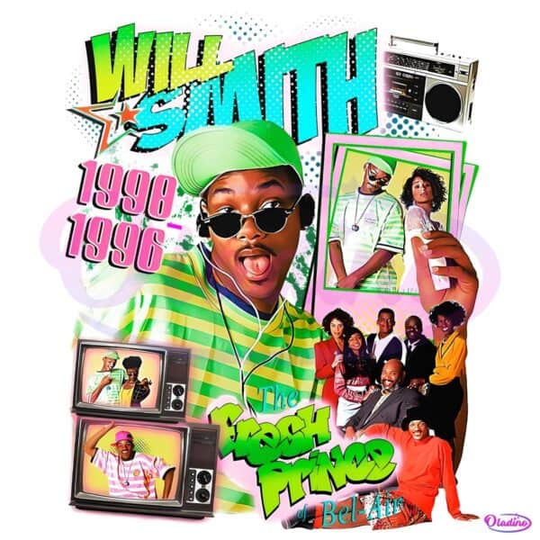 Will Smith The Fresh Prince Of Bel Air 90S Tv Show Retro Style PNG