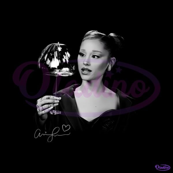 Ariana Grande Black And White Lamp Portrait Vintage PNG