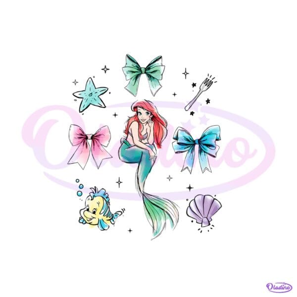 Ariel Bows The Little Mermaid Princess PNG
