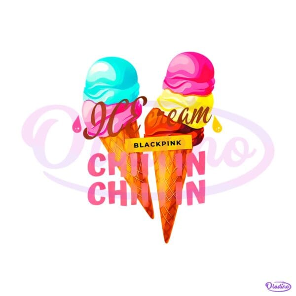 Blackpink Ice Cream Chillin Chillin Summer Cone PNG