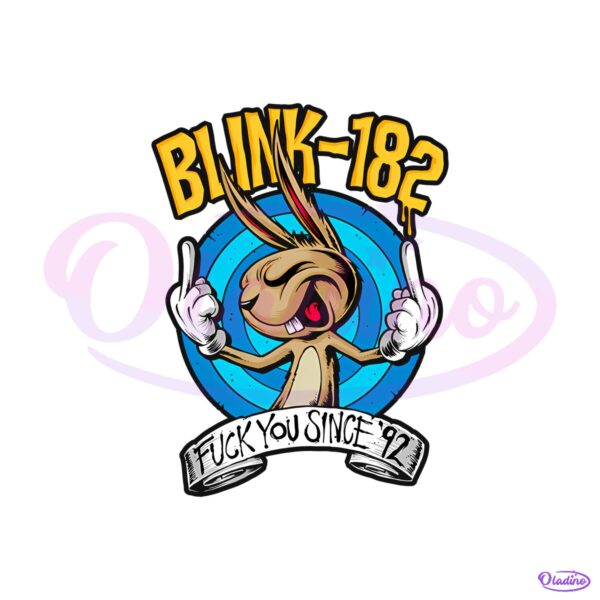 Blink 182 Cartoon Rabbit Middle Finger Since 92 Graphic Band PNG