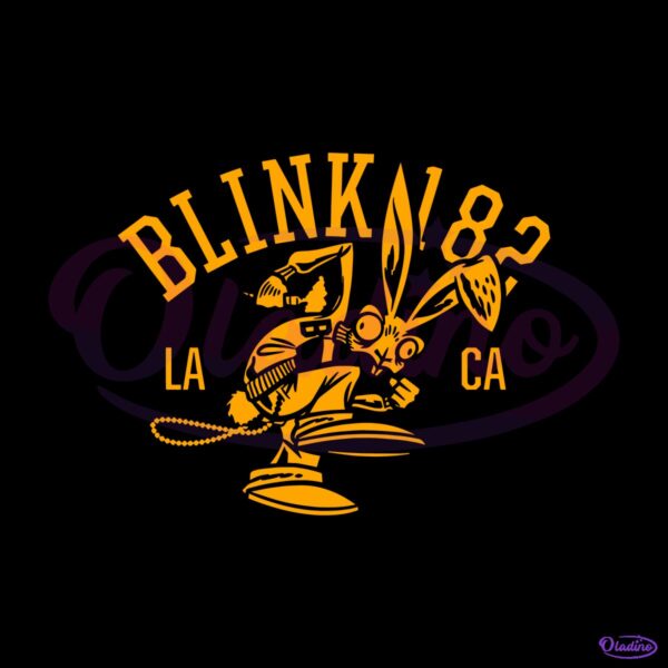 Blink 182 Collegiate Bunny La Ca Yellow Graphic SVG