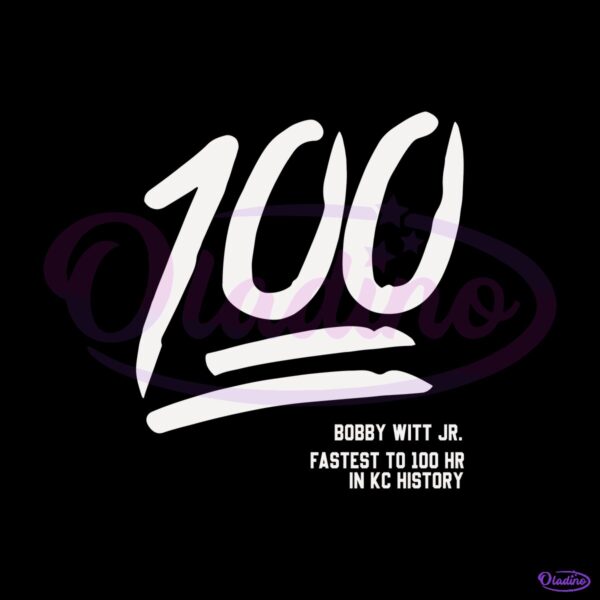 Bobby Witt Jr 100 Home Runs Kansas City Baseball SVG