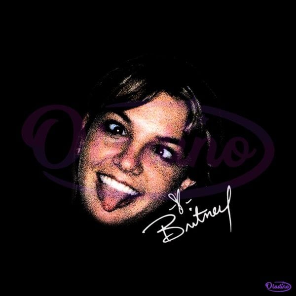 Britney Spears Playful Tongue Out Portrait Graphic PNG