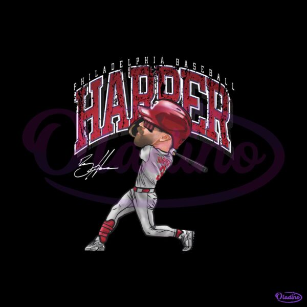 Bryce Harper Philadelphia Baseball Cartoon Caricature Batting Illustration PNG