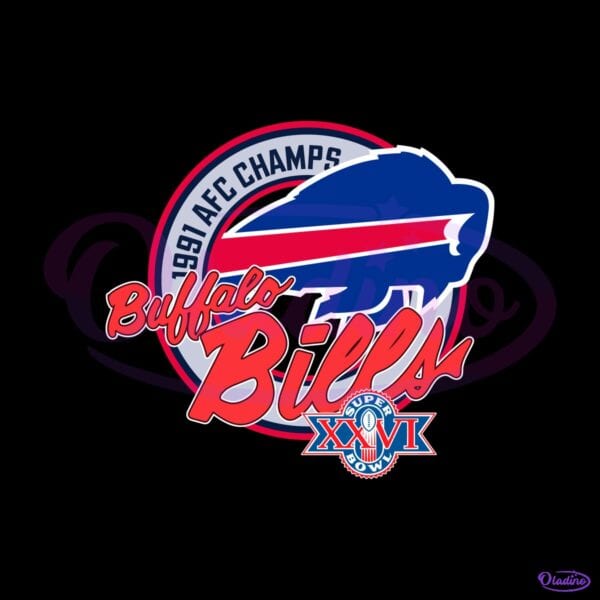 Buffalo Bills 1991 AFC Champs Super Bowl XXVI Logo Retro SVG