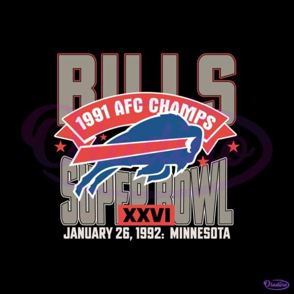 Buffalo Bills 1991 Afc Champs Super Bowl Xxvi Minnesota SVG