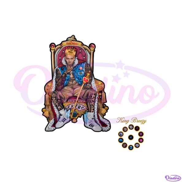 Chris Brown King On Throne 20Th Anniversary Tribute By Erica Krissy PNG