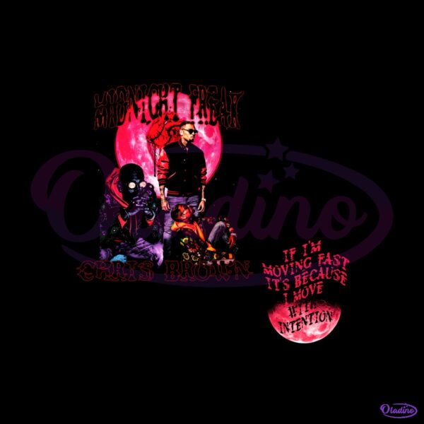 Chris Brown Midnight Freak Halloween Red Moon Horror Rap PNG