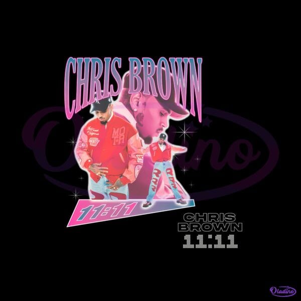 Chris Brown Starstruck 11 11 Retro Concert Graphic PNG