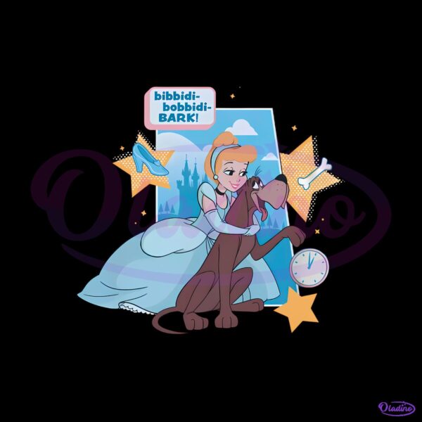 Cinderella And Bruno Dog Fairy Tale Stars Castle PNG