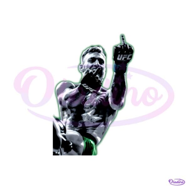 Conor Mcgregor Double Middle Finger Ufc Gloves Neon Green Highlight PNG