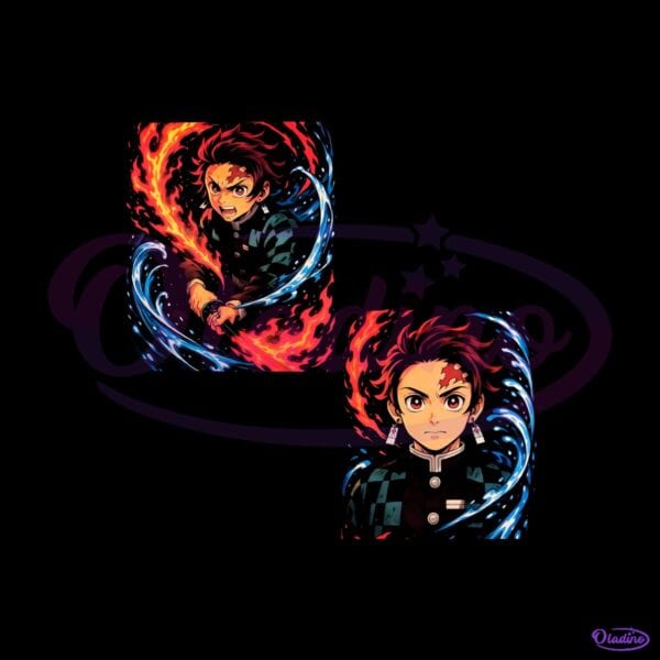 Demon Slayer Kimetsu No Yaiba Tanjiro Kamado Fire Water Breathing PNG