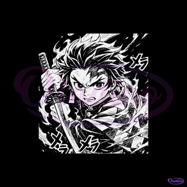 Demon Slayer Kimetsu No Yaiba Tanjiro Kamado Manga Panel Sword SVG