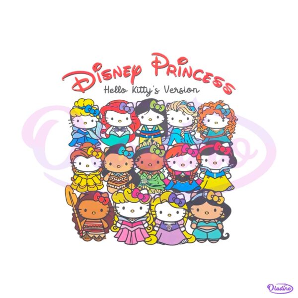 Disney Princess Hello Kittys Version Cute Princess Mashup PNG