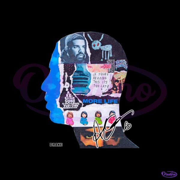 Drake Collage Head Silhouette PNG