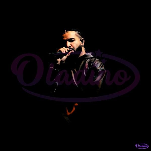 Drake Live Mic Moment In Leather Stage Portrait PNG