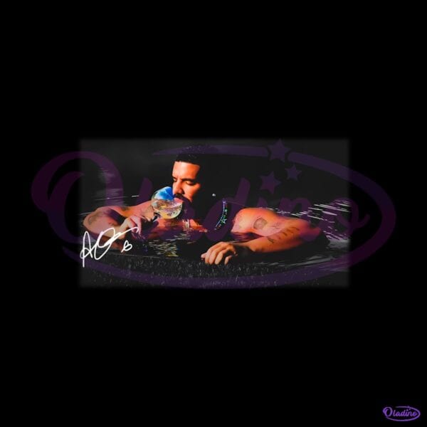 Drake Vintage Swimming Pose Graphic PNG