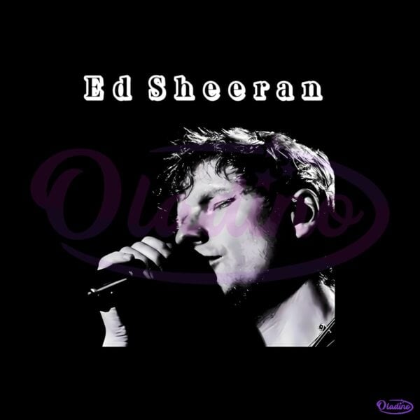 Ed Sheeran Black And White Vintage Concert Portrait PNG