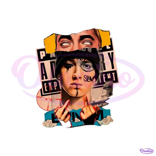 Eminem Slim Shady Hip Hop Collage PNG