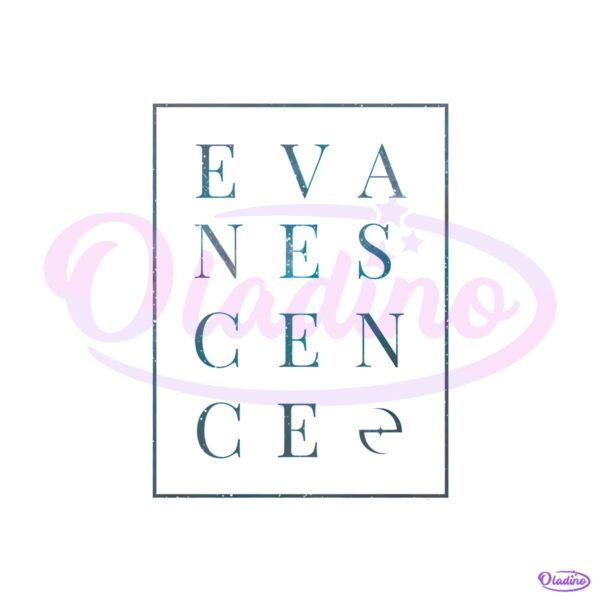 Evanescence Block Lettering Minimalist Box Logo Rock Band PNG