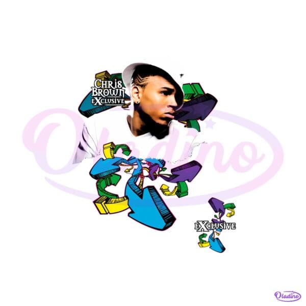 Exclusive Chris Brown Graffiti Arrows Retro Hip Hop 2000S Album Art PNG
