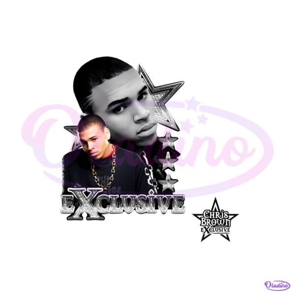 Exclusive Era Chris Brown Retro Star Poster Glitter Bling Album Art PNG