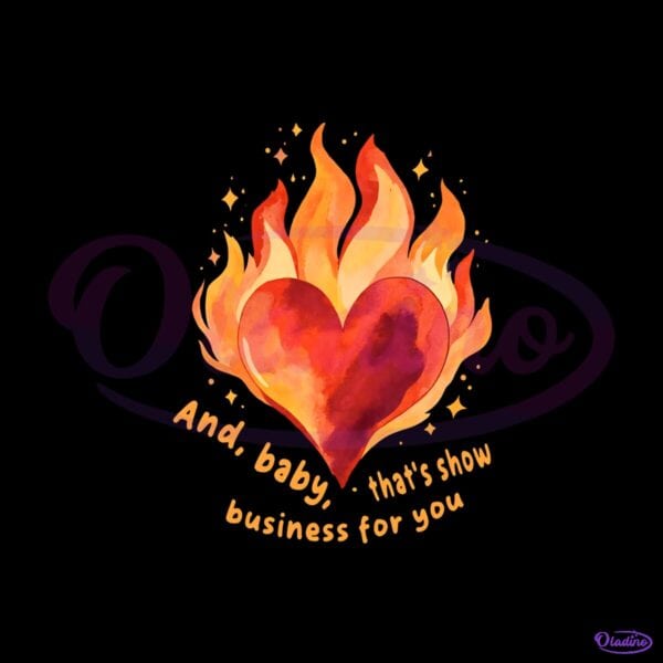 Flaming Heart Taylor Swift Showgirl Era Concert Fan PNG